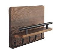 YAOGUI Porte-clés en Bois Robuste avec Étagère Mur Fleur Séchée Rack Touches Clé Accédente pour L'entrée