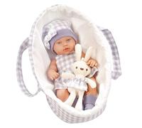 YAOGUI Poupée mignonne avec sac fourre-tout pour bébé fille aux yeux ouverts blanc poupée fille poupée 30,5 cm jouet anniversaire filles déguisement fête bébé en silicone