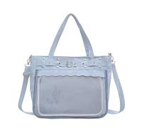 YAOGUI Sac à bandoulière léger en polyuréthane avec sangle réglable de grande capacité pour les trajets quotidiens, l'école, le bureau, les voyages, Itabag, bleu, One Size