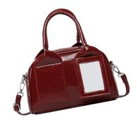 YAOGUI Sac à bandoulière tendance en cuir synthétique avec sangle réglable confortable pour une tenue décontractée, bureau ou voyage, sac à main léger, Rouge, One Size