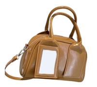 YAOGUI Sac à bandoulière tendance en cuir synthétique avec sangle réglable confortable pour une tenue décontractée, bureau ou voyage, sac à main léger, marron, One Size