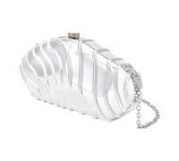 YAOGUI Sac à main de soirée en acrylique pour femme, sac à main à coquille irrégulière, sac à bandoulière unique pour fête de mariage, sac tendance pour femme, Argenté., One Size