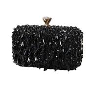 YAOGUI Sac de soirée 2023 fait à la main pour femme, sac à main élégant pour fête, banquet, mariage, sac à bandoulière pour fille, sac à bandoulière pour soirée, Noir , One Size