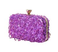YAOGUI Sac de soirée 2023 fait à la main pour femme, sac à main élégant pour fête, banquet, mariage, sac à bandoulière pour fille, sac à bandoulière pour soirée, violet, One Size