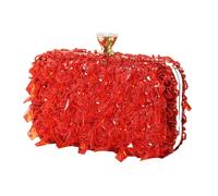 YAOGUI Sac de soirée 2023 fait à la main pour femme, sac à main élégant pour fête, banquet, mariage, sac à bandoulière pour fille, sac à bandoulière pour soirée, Rouge, One Size