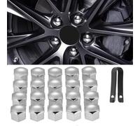 yaohaishao 20 Pièces Capuchons D'écrou de Roue pour Citroen C4 Aircross 2012-2017, Protection pour Écrous de Roue de Voiture Capuchons de Protection pour Écrous,Silver-17mm