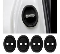 yaohaishao 4 Pièces Couvercle de Serrure de Porte de Voiture pour Jeep Wrangler JK 2007-2010, Silicone Protections de Loquets Protection de Loquet de Portière,Bla-CK