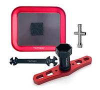 Yaohappy Clé hexagonale de Roue 17 mm, 4/5/5,5/7 mm ruciforme à 4 Voies Clé hexagonale à Douille Clé hexagonale, clé à ridoir pour pneus de Voiture RC, Camion, chenilles Truggy Buggy