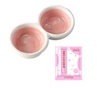 YAOHY Double-Compartiment Reptiles Bol Alimentair Dish Bols À Eau pour Reptiles Tortue Et Hamster Enclosure Compatible Anti-Tip Abreuvoir Tortue Terrestre(Pink,+Feed)