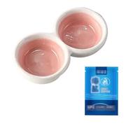 YAOHY Double-Compartiment Reptiles Bol Alimentair Dish Bols À Eau pour Reptiles Tortue Et Hamster Enclosure Compatible Anti-Tip Abreuvoir Tortue Terrestre(Pink,+Sea Salt)