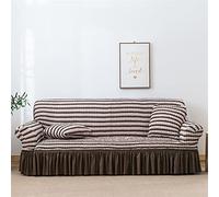 YAOHY Sofa Cover d'une Pièce Housse De Canape De Fauteuil Simple Universelle De Design De Dentelle De Salon Simple Housse pour Canapé Décoratif De Quatre Saisons(L,Gray+White)