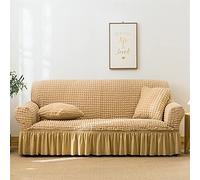 YAOHY Sofa Cover d'une Pièce Housse De Canape De Fauteuil Simple Universelle De Design De Dentelle De Salon Simple Housse pour Canapé Décoratif De Quatre Saisons(XXL,Jaune)