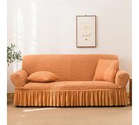 YAOHY Sofa Cover d'une Pièce Housse De Canape De Fauteuil Simple Universelle De Design De Dentelle De Salon Simple Housse pour Canapé Décoratif De Quatre Saisons(L,Orange)