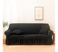 YAOHY Sofa Cover d'une Pièce Housse De Canape De Fauteuil Simple Universelle De Design De Dentelle De Salon Simple Housse pour Canapé Décoratif De Quatre Saisons(XXL,Noir)
