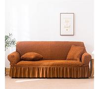 YAOHY Sofa Cover d'une Pièce Housse De Canape De Fauteuil Simple Universelle De Design De Dentelle De Salon Simple Housse pour Canapé Décoratif De Quatre Saisons(L,Dark Orange)