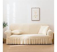 YAOHY Sofa Cover d'une Pièce Housse De Canape De Fauteuil Simple Universelle De Design De Dentelle De Salon Simple Housse pour Canapé Décoratif De Quatre Saisons(XL,Beige)