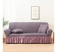 YAOHY Sofa Cover d'une Pièce Housse De Canape De Fauteuil Simple Universelle De Design De Dentelle De Salon Simple Housse pour Canapé Décoratif De Quatre Saisons(L,Gray+Purple)