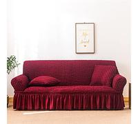 YAOHY Sofa Cover d'une Pièce Housse De Canape De Fauteuil Simple Universelle De Design De Dentelle De Salon Simple Housse pour Canapé Décoratif De Quatre Saisons(M,Burgundy)