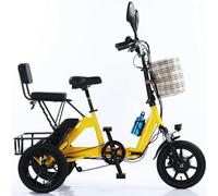 YAOJIA Tricycle électrique Pliant Tricycle Adulte 14 Pouces, Tricycle Électrique 3 Vitesses, Tricycle Motorisé Pliable 350 W 48 V, avec Grand Panier for Personnes Âgées, Femmes Et Hommes