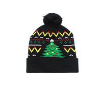 YAOJIWANG Bonnet Noel Lumineux LED Chapeau Coloré Tricotés Bonnets Hiver Chaud Confortable Capuche Chic Amusant Chapeau de Noel en Peluche pour Adultes et Les Fêtes de Noël et Décoration de Christmas