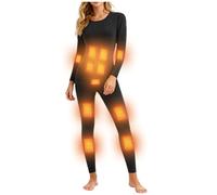 YAOJIWANG Ensemble de sous-Vêtements Chauffants Femme Vêtements Hiver Thermique Confortable T-Shirts Chaud à Manches Longues Pantalon Chauffant Ensemble Couleur Unie pour Maison Chasse Ski Camping
