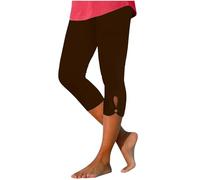 YAOJIWANG Legging Taille Haute 3/4 pour Femme avec Panneau de contrôle du Ventre pour Femmes Pantalon Classique Respirant Extensible Décontracté Pantalon de Compression D'entraînement Chic Élastique