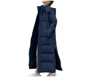 YAOJIWANG Manteaux Longs pour Femmes Hiver Chaud Pleine Longueur Rembourrée Veste À Capuche Matelassé Épaissir Coton Longline Doudoune Dames Vêtements Doudoune Longue éLéGant Hiver Femme