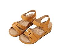 YAOJIWANG Sandale Femme été Confortable Sandales Orthopédique Compensées Plateforme Chaussures Antidé Rapantes Respirantes et Nu-Pieds BohêMe Bout Ouvert Chaussures Avec Talon Plateforme Comfy 35-43
