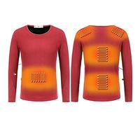 YAOJIWANG sous-Vêtements Homme Chauffants USB Haut Hiver Thermiques Vêtement avec 26 Zones de Chauffage Tenue Couleur Unie Confortable Manche Longue Col Rond Haut pour La Maison Extérieur