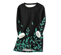 YAOJIWANG Sweat Femme Polaire Pull avec Imprimé Floral Vintage Hiver Chaud Sweatshirt Chic et Elegant Pullover Top avec Doublure en Peluche Manches Longues Haut à Col Rond Vêtements Décontractés