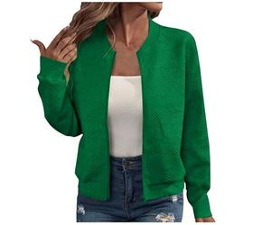 YAOJIWANG Vestes Femmes Blouson Bomber pour femme Veste D'été légère Fermeture éclair Manches Longues Montant Vêtements de Décontractées Sport Veste D'aviateur Blouson Couleur unie