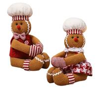 Yaoliucp 2pcs Couvre-Bouteille de vin de Noël, Ornements Pain d'épice en Peluche en Peluche Uniques