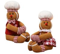 Yaoliucp 2pcs Couvre-Bouteille de vin de Noël, Ornements Pain d'épices en Peluche en Peluche drôles Uniques en pour la Bouteille vin Noël