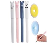 Yaoliucp 4pcs stylos effacés, mignons stylos en gel effacés avec 2 effacements, fournitures scolaires durables pour une écriture, un dessin et une correction précis