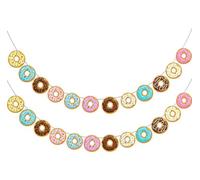 Yaoliucp Donut Food Thème Banner Garland - 2 Pack Supplies de fête d'anniversaire de Beignet - Donut Time Party Decorations for Donut Party Party Birthday Party Cake Food Foot
