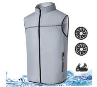 Yaoliucp Gilet de Refroidissement avec 2 Ventilateurs USB 3 Vitesses Veste climatisée Veste Respirante Veste de Ventilation du Soleil