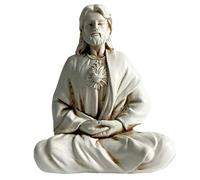 Yaoliucp Jésus méditation Statue 6x5x3.6 Résine Décorative Religieuse méditante Jésus Statue pour Le Bureau à Domicile