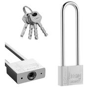 Yaolmkcovs Cadenas d'extérieur robuste à anse de 16,4 cm de long, argenté, 50 mm, 2 clés, résistant aux intempéries, résistant à la corrosion