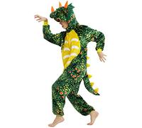 YAOMEI Adulte Unisexe Kigurumi Combinaison Pyjama Onesies, Femme Homme Fleece Anime Onesis Capuche Cosplay Halloween Noël Fête Costume Soirée de Déguisement Vêtement de Nuit (M, B-DarkGreen Dinosaur)