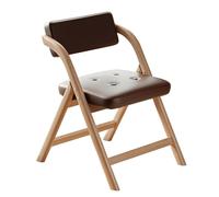 YAONJS Chaise Pliable avec Dossier en Bois Massif - Tabouret De Bureau Empilable pour Salle À Manger Et Conférences(Light Wood+Brown)