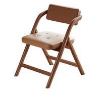 YAONJS Chaise Pliable avec Dossier en Bois Massif - Tabouret De Bureau Empilable pour Salle À Manger Et Conférences(Dark Wood+Khaki)