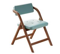 YAONJS Chaise Pliable avec Dossier en Bois Massif - Tabouret De Bureau Empilable pour Salle À Manger Et Conférences(Dark Wood+Green)