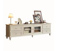 YAONJS Meuble TV en Bois Massif, Rétro, Salon, Petit Ménage, Meuble De Sol Rural, Table Basse Américaine, Meuble De Rangement(Blanc,200cm)