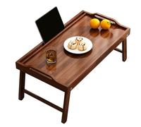 YAONJS Table Pliante De Style Japonais - Table Basse Simple avec Poignée, Idéale pour Une Chambre Ou Une Fenêtre en Baie.(Walnut Color)