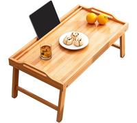 YAONJS Table Pliante De Style Japonais - Table Basse Simple avec Poignée, Idéale pour Une Chambre Ou Une Fenêtre en Baie.(Natural Wood Color)