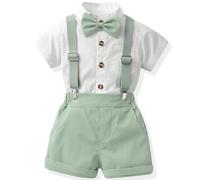 Yaopelky 250115pl Tenue de cérémonie pour garçon Bébé 0-24 (Lot de 2), vert, 3-4 jaar