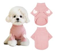 Yaopelky Chandail Chaud pour Chien et Chat de Petite et Moyenne Taille - T-Shirt pour Chien avec imprimé cœur - Sweat pour Chien - Sweats pour Peluche - Chihuahua, Schnauzer (Rose, Taille XS)