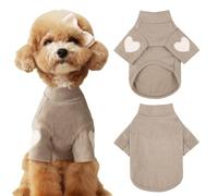 Yaopelky Chandail Chaud pour Chien et Chat de Petite et Moyenne Taille - T-Shirt pour Chien avec imprimé cœur - Chandails en Molleton pour Ours en Peluche, Chihuahua, Schnauzer (café, Taille XL)
