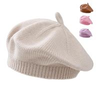 Yaopelky Chapeau béret pour bébé Bonnet de Bonnet Chaud pour Fille en Automne et Hiver Chapeau en Tricot d'artiste français pour Petite Fille 0-12 Mois (FR/ES, Âge, 0 Mois, 12 Mois, Beige)