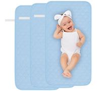 Yaopelky Lot de 3 tapis à langer 68,6 x 35,6 cm, lavables, réutilisables, imperméables, plus longs (bleu)